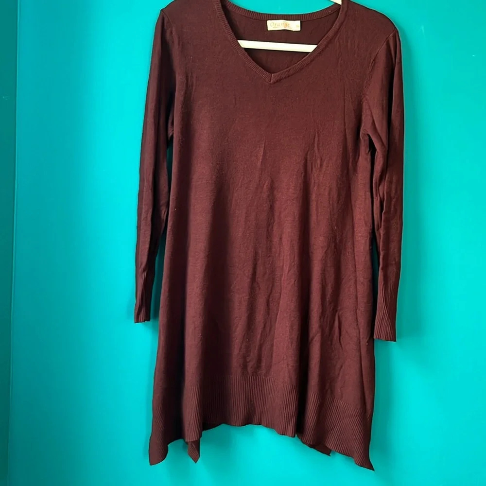 Maroon tunic sweater